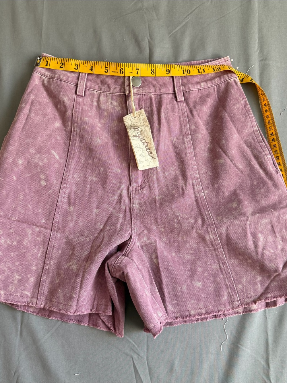 Mystree:High-Rise Washed Plum/Mauve Women's Bermuda Shorts(D0004)